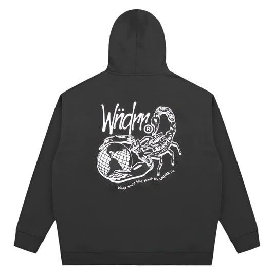 WNDRR Scorpion Mens Hoodie - Faded Black