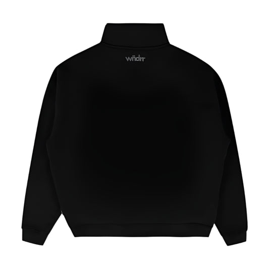 WNDRR Accent Panel 1/4 Zip Mens Crew - Black/Grey