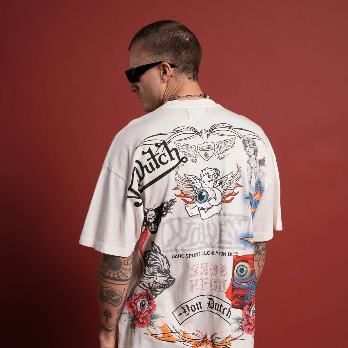 VON DUTCH Kulture Klash Premium Oversized Fit Tee - White