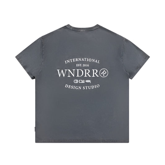 WNDRR Sheriff Box Fit Mens Tee - Washed Grey