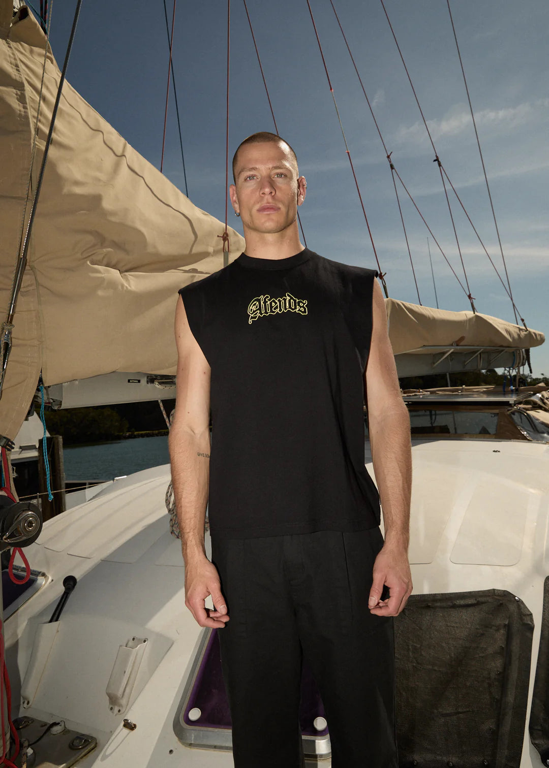 AFENDS Home Mens Sleeveless Tee - Black