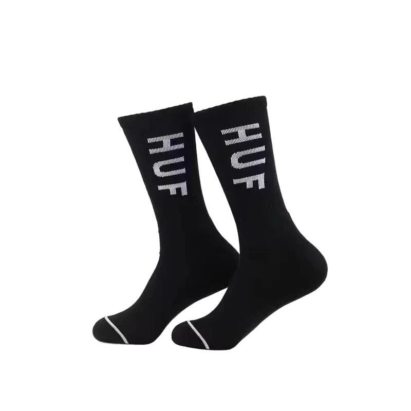 HUF Essentials OG Logo 1pk Crew Socks - Black
