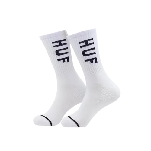 HUF Essentials OG Logo 1pk Crew Socks - White