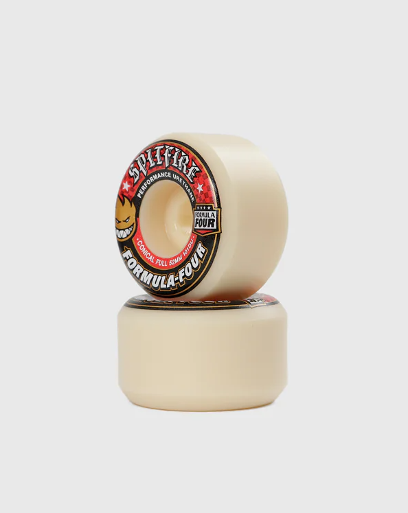 SPITFIRE 101 Formula Four Conical Full 53mm Skateboard Wheels - Red