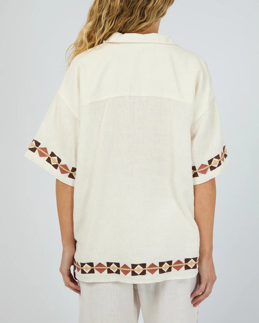 SILENT THEORY Los Cabos Womens Shirt - Vintage White