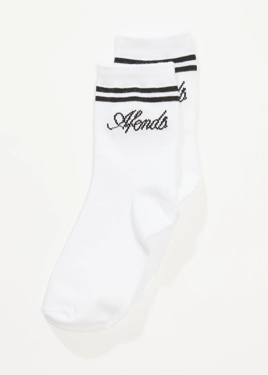 AFENDS Notice 2 pk Socks - White/Black