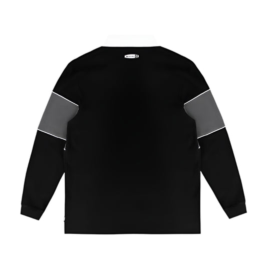 WNDRR Rothman Rugby Mens Polo Top - Black/Grey