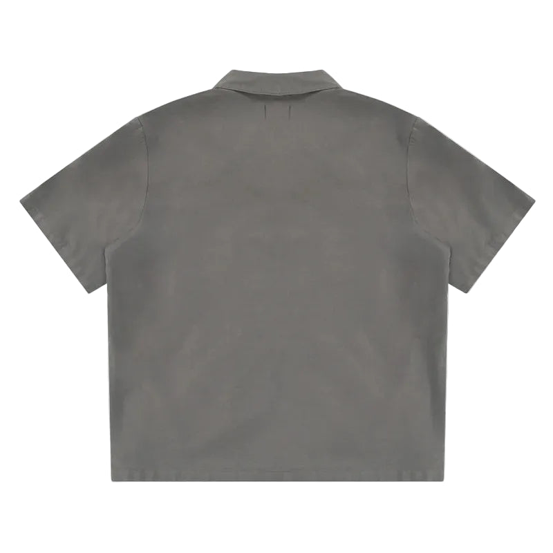 WNDRR Script S/S Mens Shirt - Moon Grey