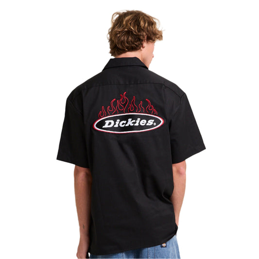 DICKIES 1574 Fire Boy Mens Short Sleeve Shirt - Black