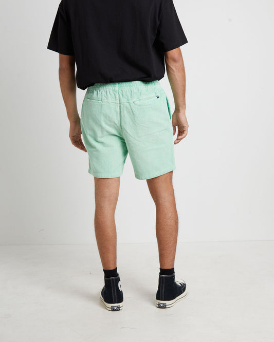 STUSSY Wide Wale Cord Mens Beach Short - Pigment Washed Green