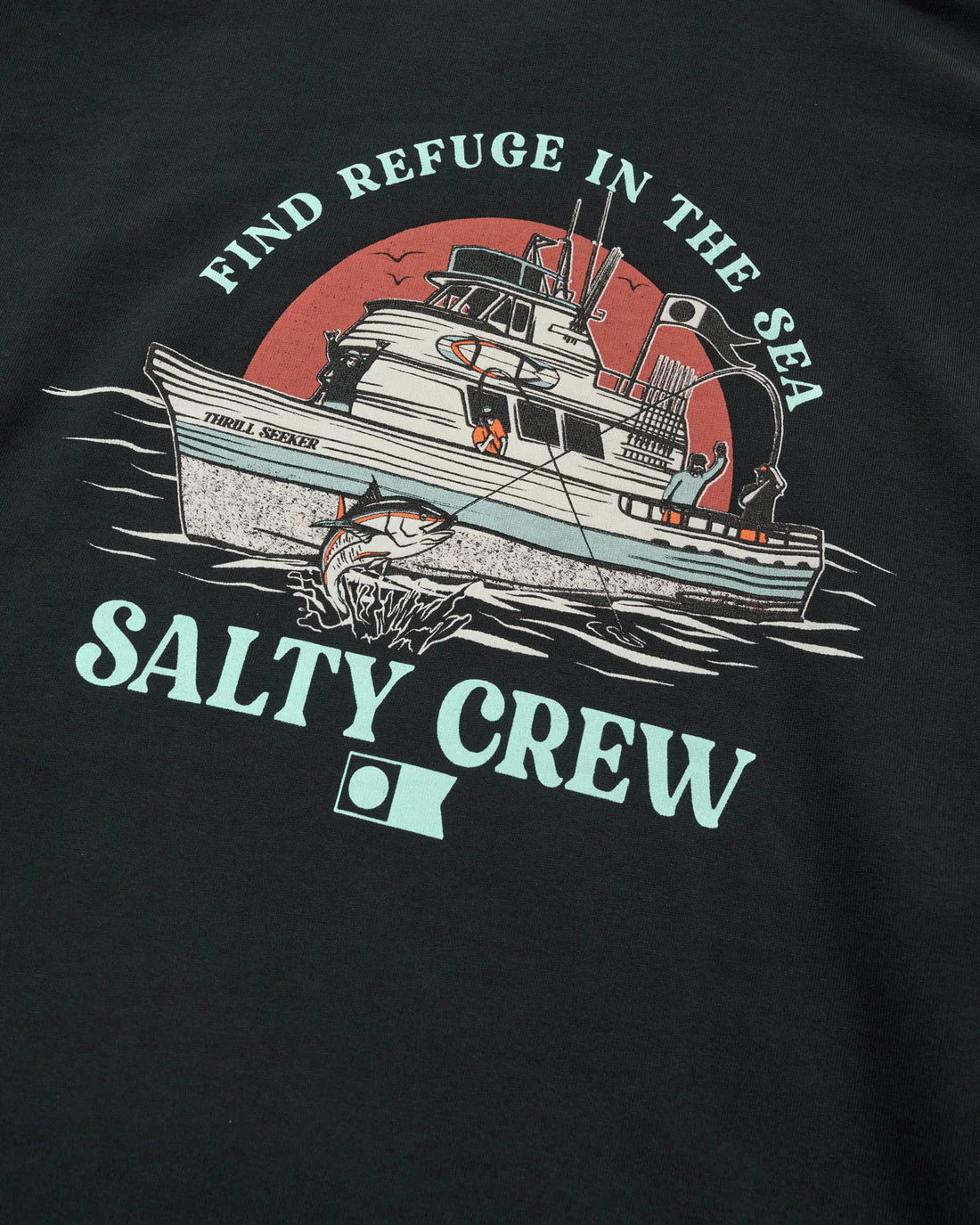 SALTY CREW Day Charter MW Mens Hoodie - Black