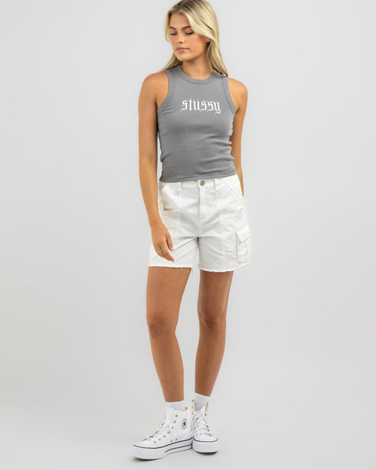 STUSSY Womens Ribbed Tank - Grey