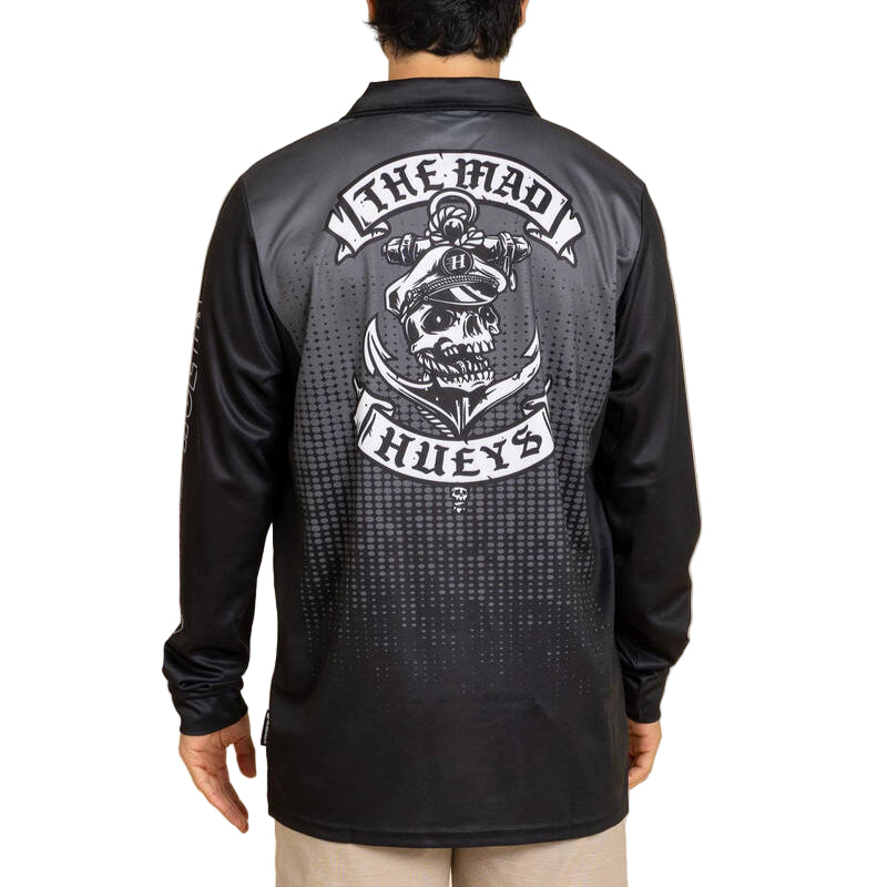 THE MAD HUEYS Sailor Anchor UPF 50+ Mens Fishing Jersey - Charcoal