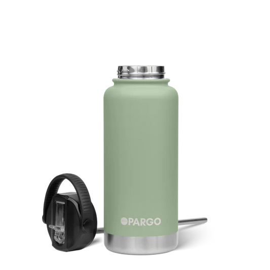 PARGO 950ml Insulated Sports Drink Bottle w/ Straw Lid - Eucalypt Green