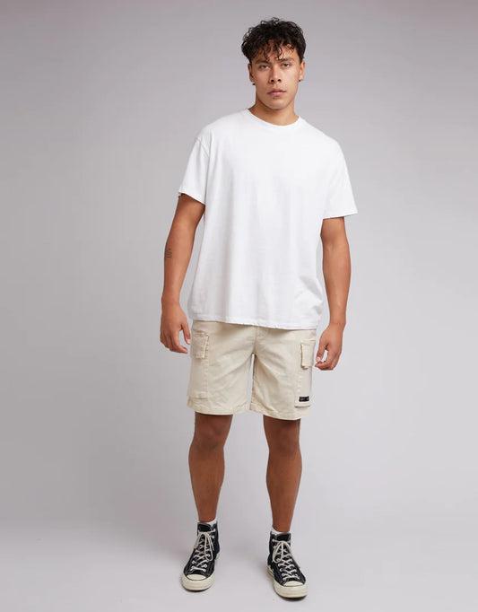 SILENT THEORY Military Mens Cargo Shorts - Tan