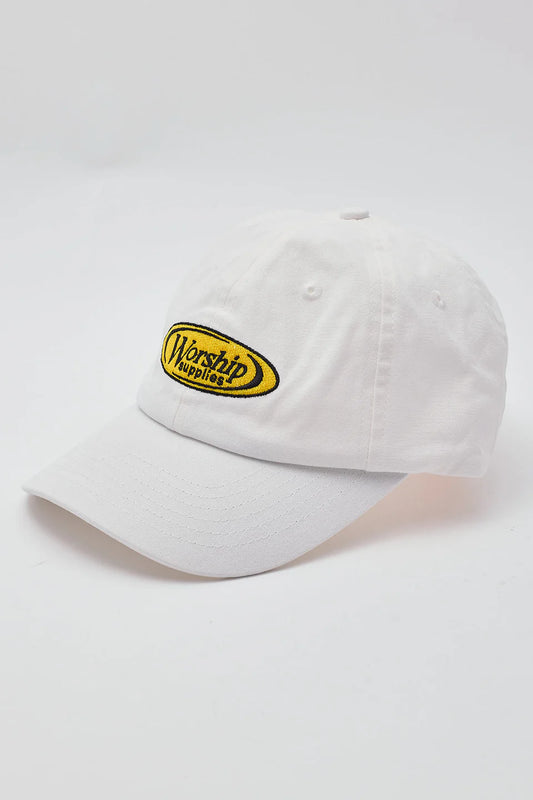 WORSHIP Overt 6 Panel Strapback Cap - Cream
