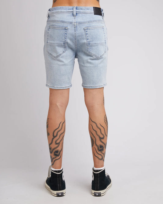 SILENT THEORY Shadow A2 Mens Denim Shorts - Light Blue
