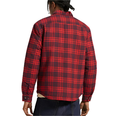 BRIXTON Bowery Quilted Mens L/S Flannel Shirt - Bright Red/Mahogany