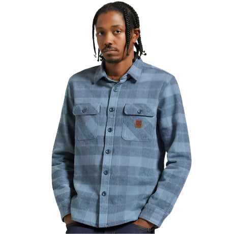 BRIXTON Bowery Heavy Weight Mens L/S Flannel Shirt - Mirage Blue/Washed Navy