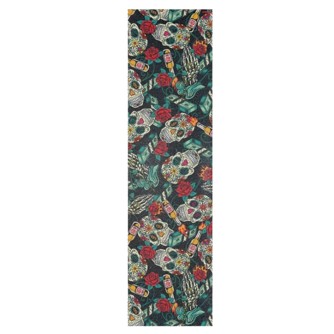 DGK Los Muertos 9 Inch Skateboard Grip Tape Sheet - Black/Multi