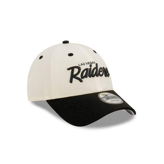 NEW ERA Las Vegas Raiders Script 9FORTY Snapback Cap - Chrome White/Black