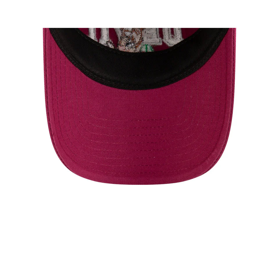 NEW ERA Tasmanian Devil Wb Washed 9TWENTY Strapback Cap - Cherry Jam/Black UV