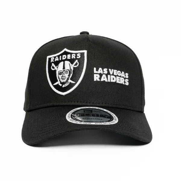 NEW ERA Las Vegas Raiders Dual Logo 9FORTY A-Frame Snapback Cap - Black