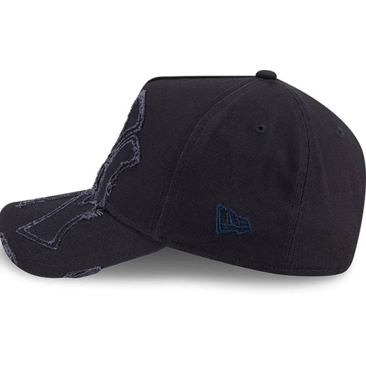 NEW ERA New York Yankees Applique Distress 9FORTY A-Frame Snapback Cap - Navy/Navy UV