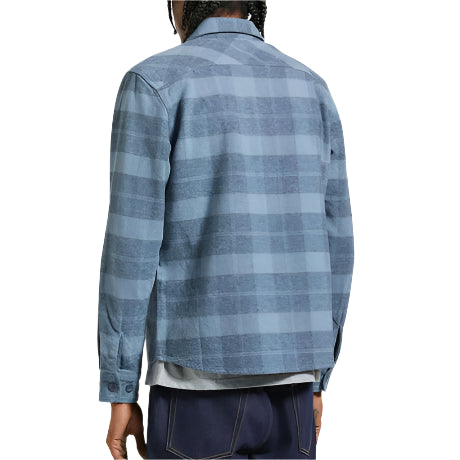 BRIXTON Bowery Heavy Weight Mens L/S Flannel Shirt - Mirage Blue/Washed Navy