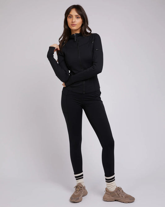 ALL ABOUT EVE Active Womens Zip Crew - Black