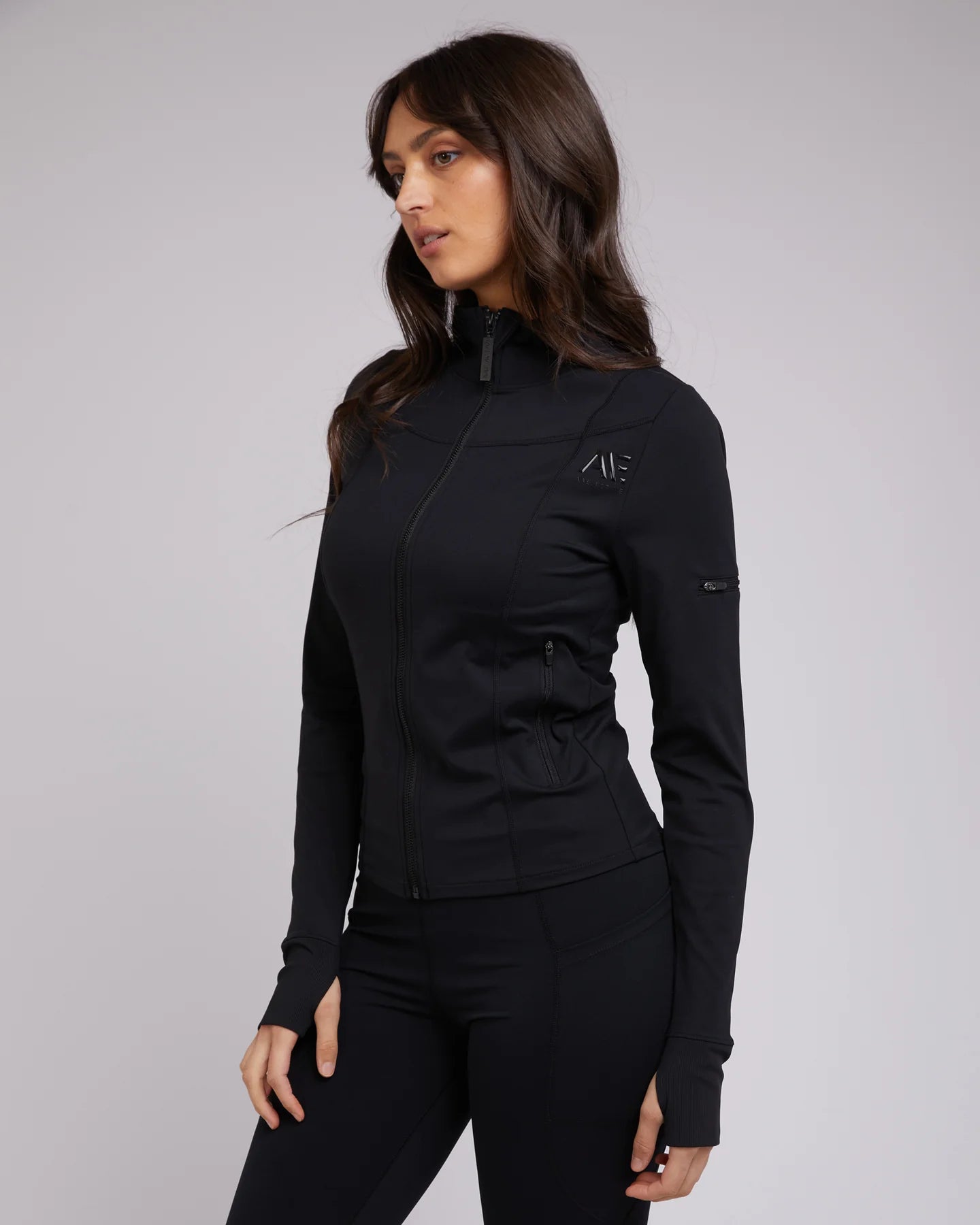 ALL ABOUT EVE Active Womens Zip Crew - Black