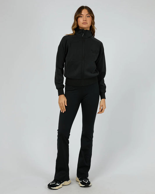 ALL ABOUT EVE Luxe Active Zip Thru Womens Crew - Black