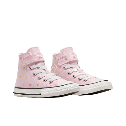 CONVERSE Chuck Taylor All Star Polka Dot 1V Youth Hi Shoe - Sugar Berry/Vintage White