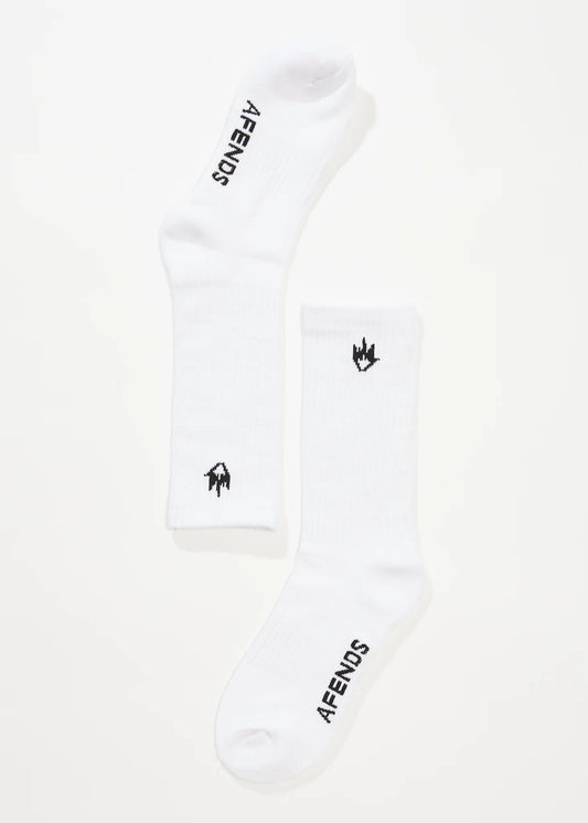 AFENDS Flame 3pk Socks - White