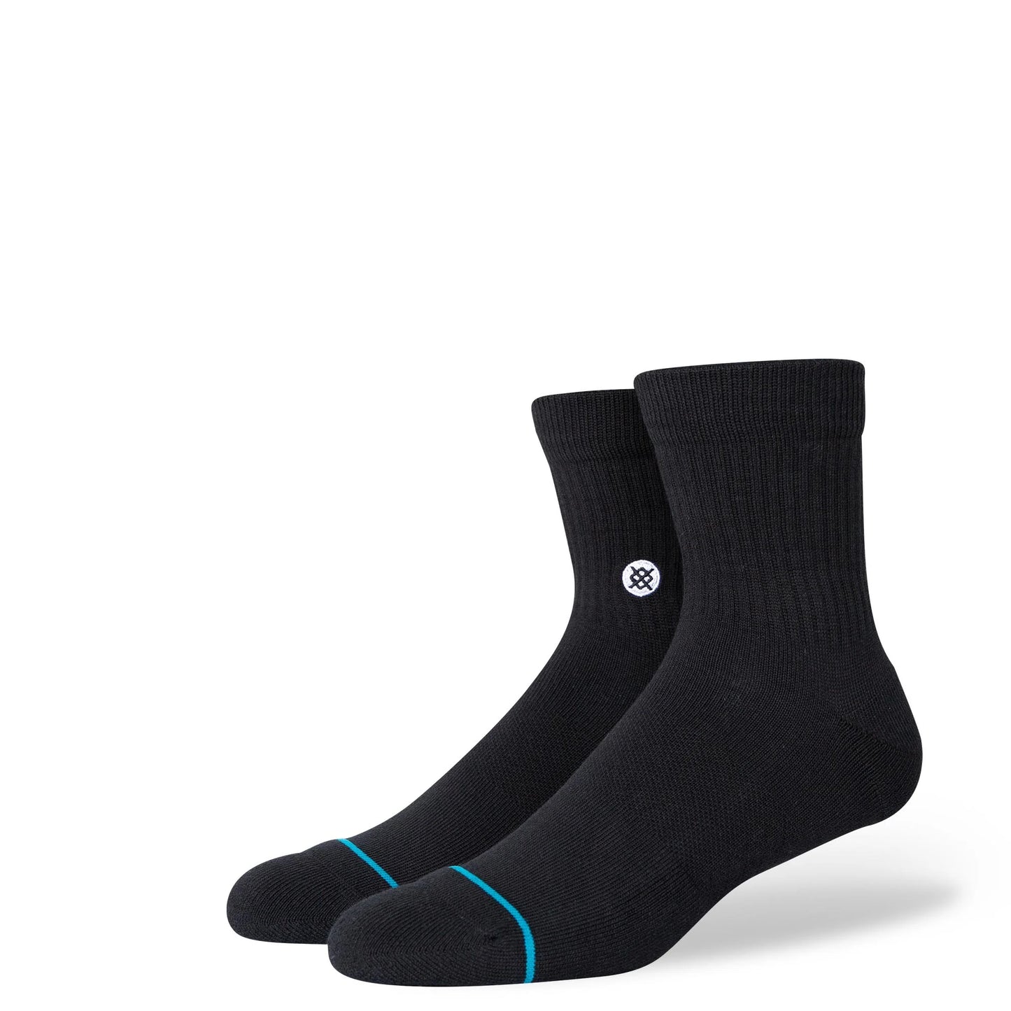 STANCE Icon 3pk Quarter Crew Socks - Black