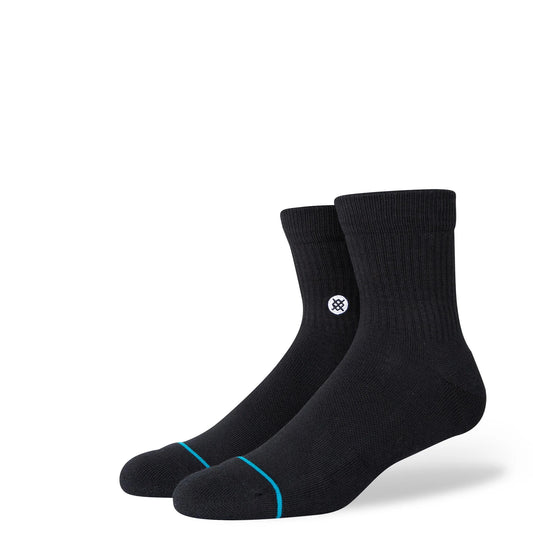 STANCE Icon 3pk Quarter Crew Socks - Black