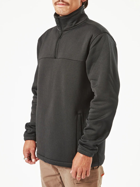 VOLCOM Workwear Quarter Zip Mens Crew - Black