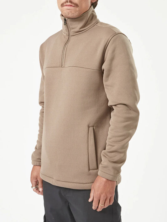 VOLCOM Workwear Quarter Zip Mens Crew - Brindle