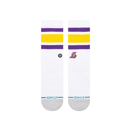 STANCE Los Angeles Lakers 1pk Crew Socks - White