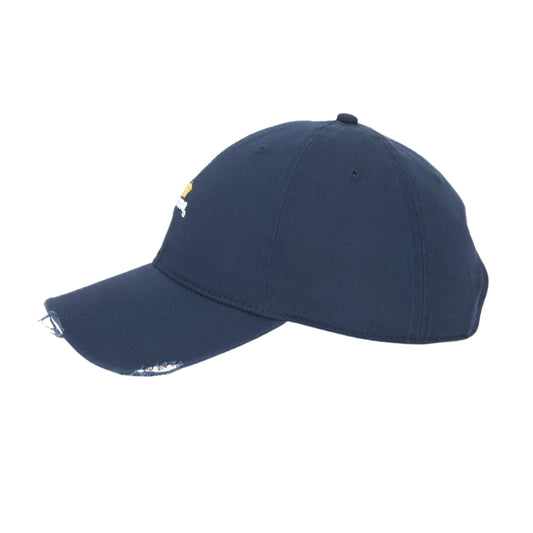 GILROY CO. Corona Logo Distressed Ballpark Snapback Cap - Navy