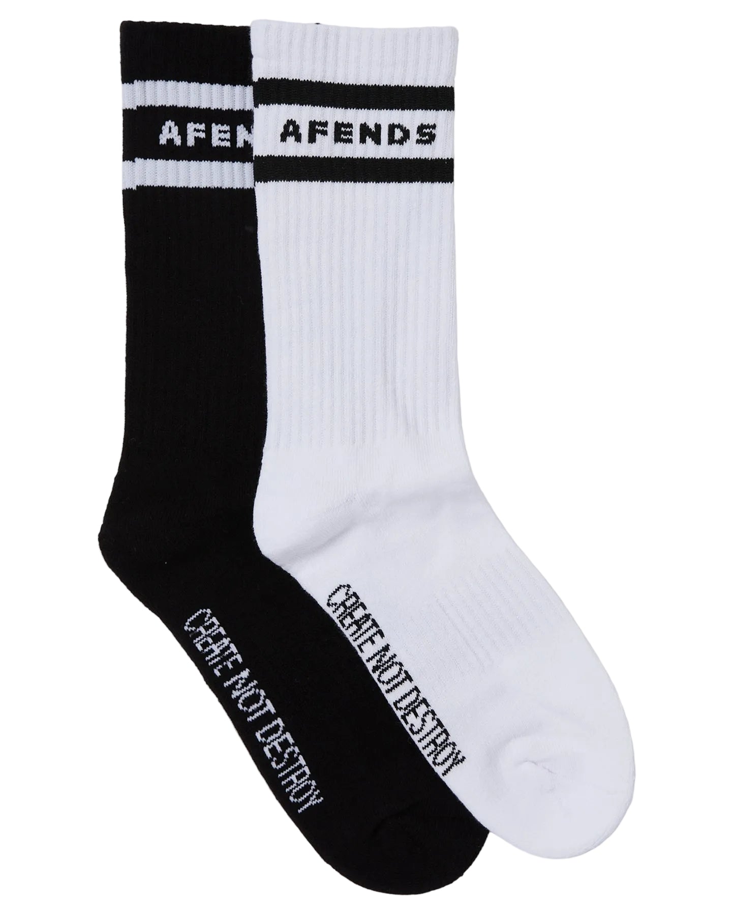 AFENDS Create Not Destroy 2 pk Socks - Black/White