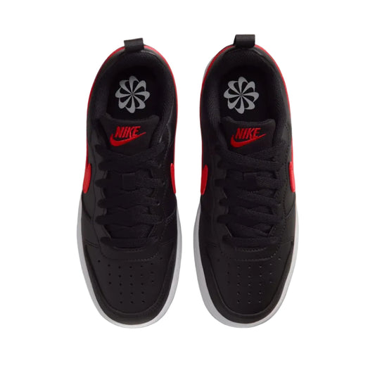NIKE Court Borough Recraft Youth Low Shoe - Black/White/University Red