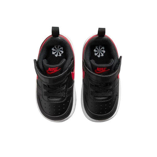 NIKE Court Borough Recraft Infant Low Shoe - Black/White/University Red