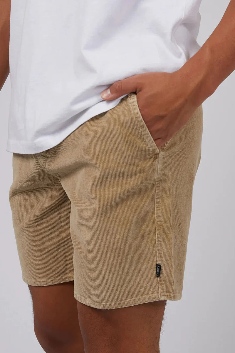 SILENT THEORY Cord Shorts - Tan