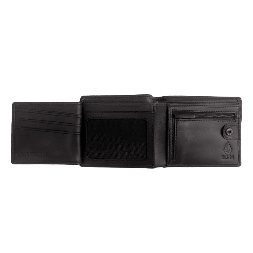 VOLCOM Single Stone Leather Wallet - Black