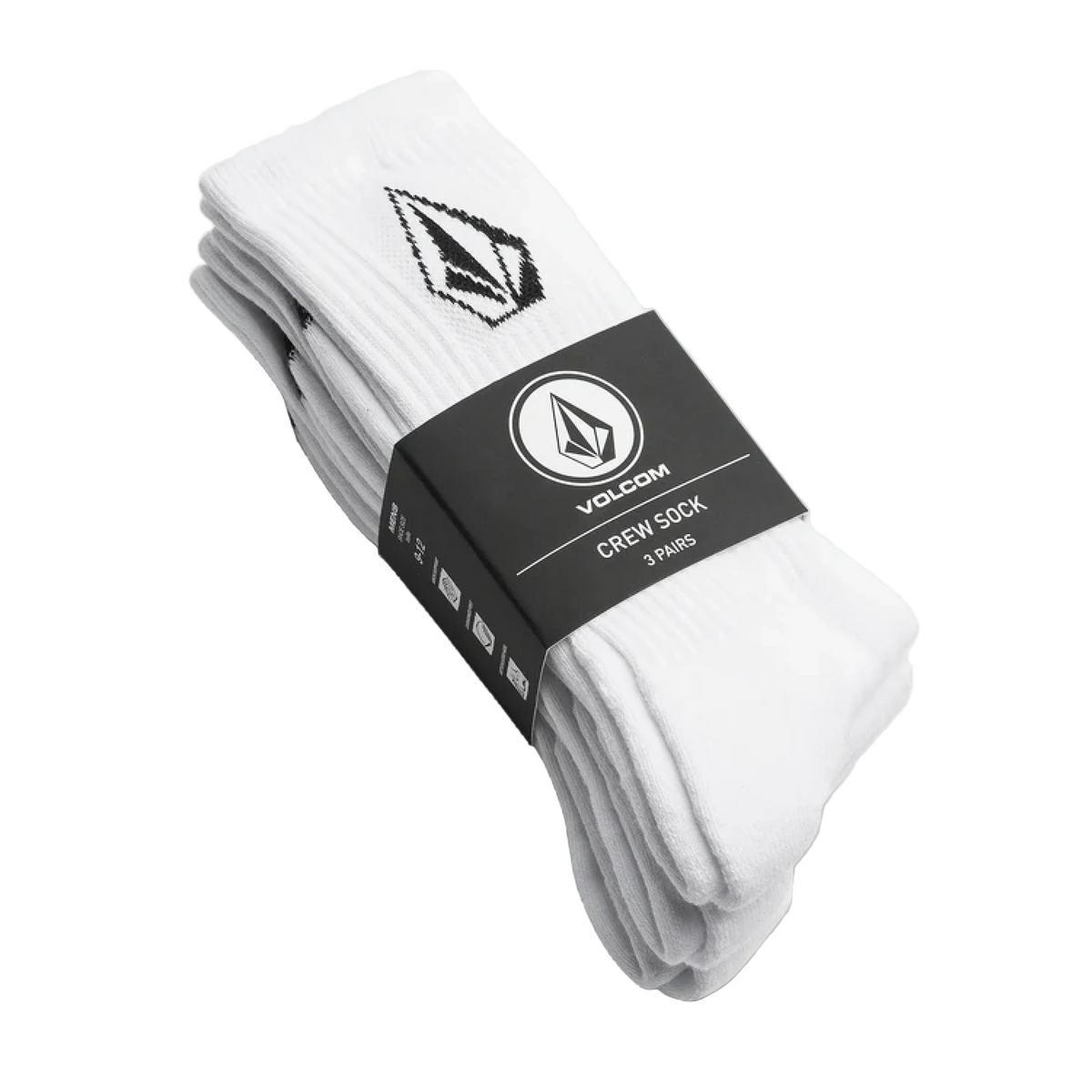 VOLCOM Full Stone 3pk Socks - White