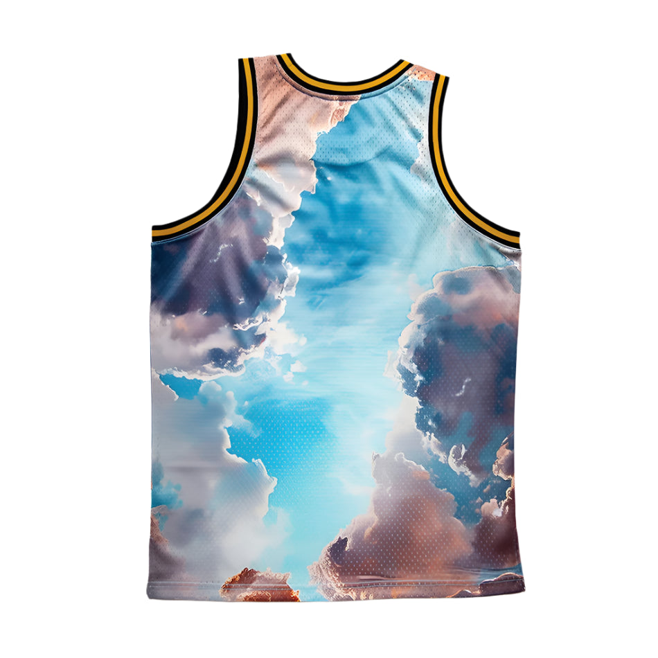 Tank top with cloud pattern on a white background