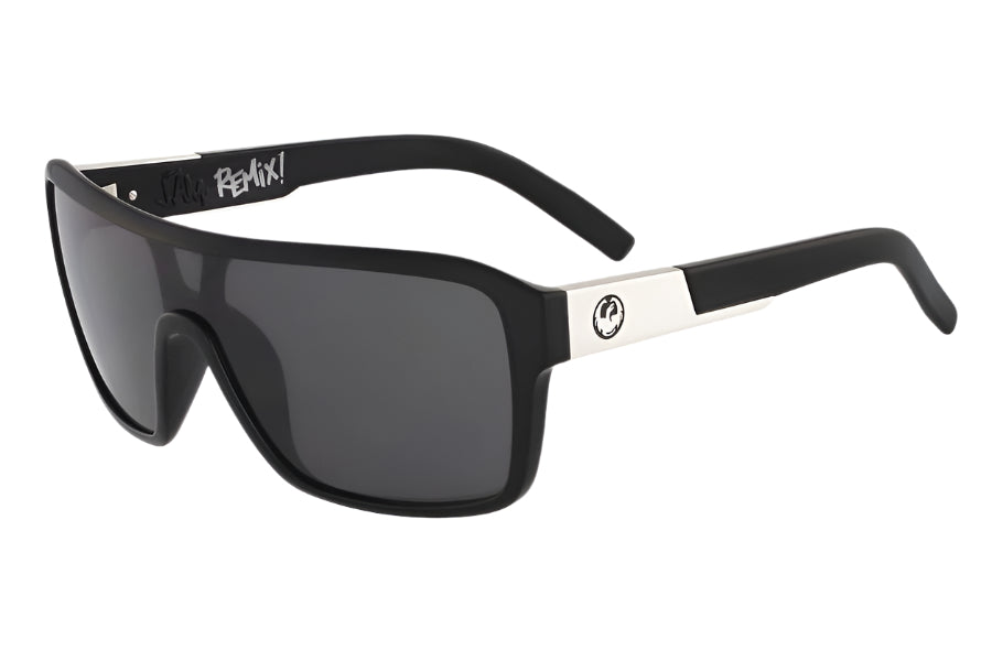 DRAGON Remix Polarised Sunglasses - Matte Black / LUMALENS Smoke