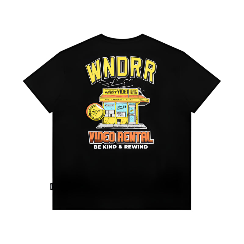 WNDRR Video Rental Box Fit Mens Tee - Black