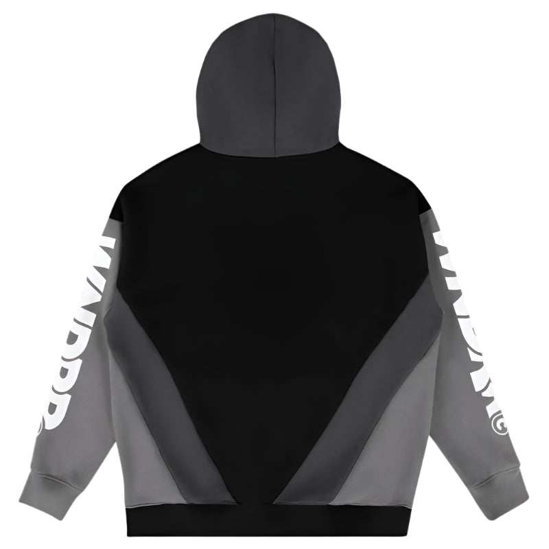WNDRR Privacy Panel Mens Hoodie - Black/Grey